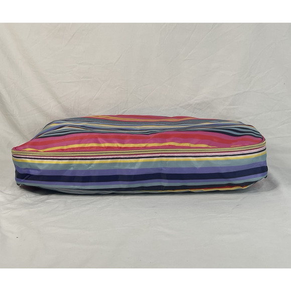 Vintage Isaac Mizrahi Travel Packing Cube Pink Multi Color Stripes Handle Zipper - Picture 3 of 9